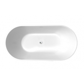 Acrilan Evelyn White Gloss Μπανιέρα ελεύθερης τοποθέτησης 1,65x0,80m