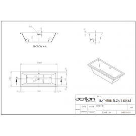 Acrilan Eliza Υποκαθήμενη Μπανιέρα 1,60x0,65m