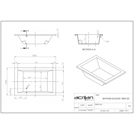Acrilan Duoline Ευθύγραμμη Μπανιέρα 1,80x1,20m
