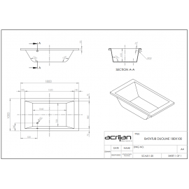 Acrilan Duoline Ευθύγραμμη Μπανιέρα 1,80x1,00m