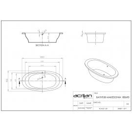 Acrilan Makedonia (Μακεδονία) Ευθύγραμμη Μπανιέρα 1,80x0,90m