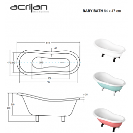 Acrilan Baby Bath Μπανιέρα ελεύθερης τοποθέτησης 0,85X0,47cm