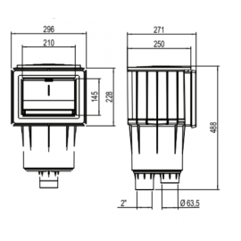 Astral Pool Skimmer SPS 250 για Liner & Προκάτ πισίνα 