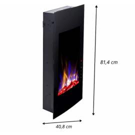  Ηλεκτρικό Τζάκι Τοίχου Uranus 1800W  Glow Fire 41 x 81 x 13 εκ.