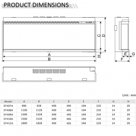 Richen Ηλεκτρικό τζάκι ένθετο 3D Insert 113