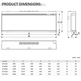 Richen Ηλεκτρικό τζάκι ένθετο 3D Insert 133
