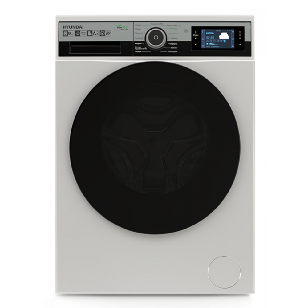Hyundai Πλυντήριο Ρούχων 9kg 1400 Στροφών HWM19-1409TJ/FT
