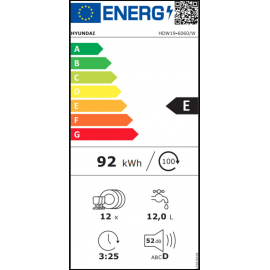 Πλυντήριο πιάτων HDW19-6060/W Hyundai 