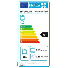 Εντοιχιζόμενος φούρνος Hyundai HBIO22-75/3 TH-BX με χωρητικότητα 78L