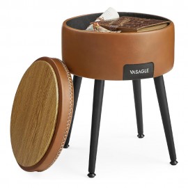 Σκαμπό Σαλονιού Δερμάτινο Brown