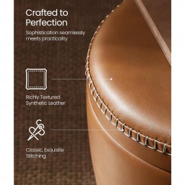 Σκαμπό Σαλονιού Δερμάτινο Brown