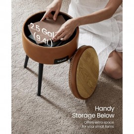 Σκαμπό Σαλονιού Δερμάτινο Brown