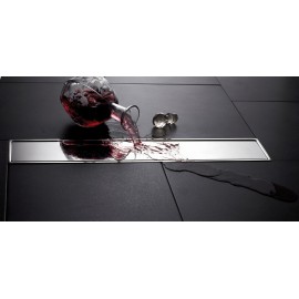 Acrilan Ανοξείδωτο Κανάλι Δαπέδου με Μέγεθος 90x10εκ. Ασημί