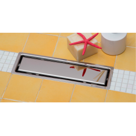 Acrilan Ανοξείδωτο Κανάλι Δαπέδου με Μέγεθος 90x10εκ. Ασημί