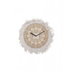 Atmosphera Macrame Αντικέ Ρολόι Τοίχου Ξύλινο Μπεζ 38cm