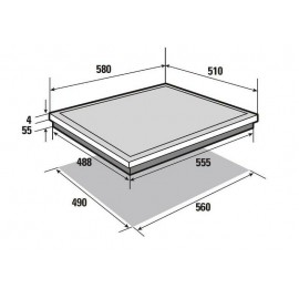 Brandt BPI6414BM Εστία Υγραερίου & Ρεύματος Αυτόνομη 56x49cm