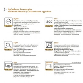 Bronze Art Diagonios Standard 60Ν9-60-60 Καθρέπτης Μπάνιου Στρογγυλός Led 60x60cm