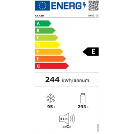 Carad Ψυγείο Δίπορτο NF 4210X  NoFrost Υ169xΠ69xΒ67εκ. Inox
