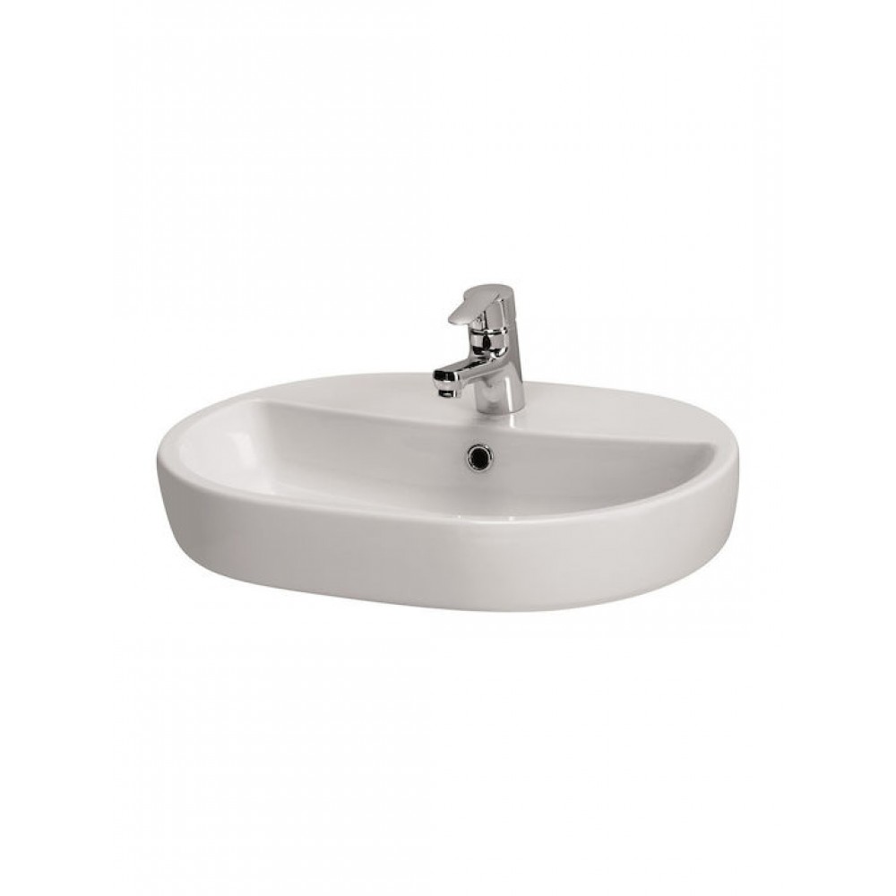 Cersanit Caspia Oval Επικαθήμενος Νιπτήρας Πορσελάνης 60x42cm Λευκός