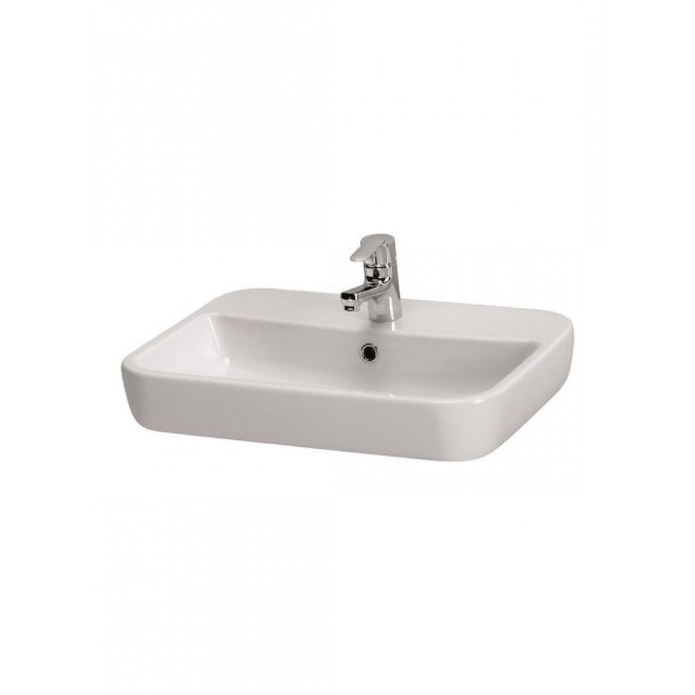 Cersanit Caspia Square Επικαθήμενος Νιπτήρας Πορσελάνης 60x42cm Λευκός