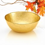 Cryspo Trio Διακοσμητικό Γυάλινο KRONOS Oro GOLD FOIL MEDIUM BOWL 22x22cm 
