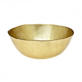 Cryspo Trio Διακοσμητικό Γυάλινο KRONOS Oro GOLD FOIL MEDIUM BOWL 22x22cm 