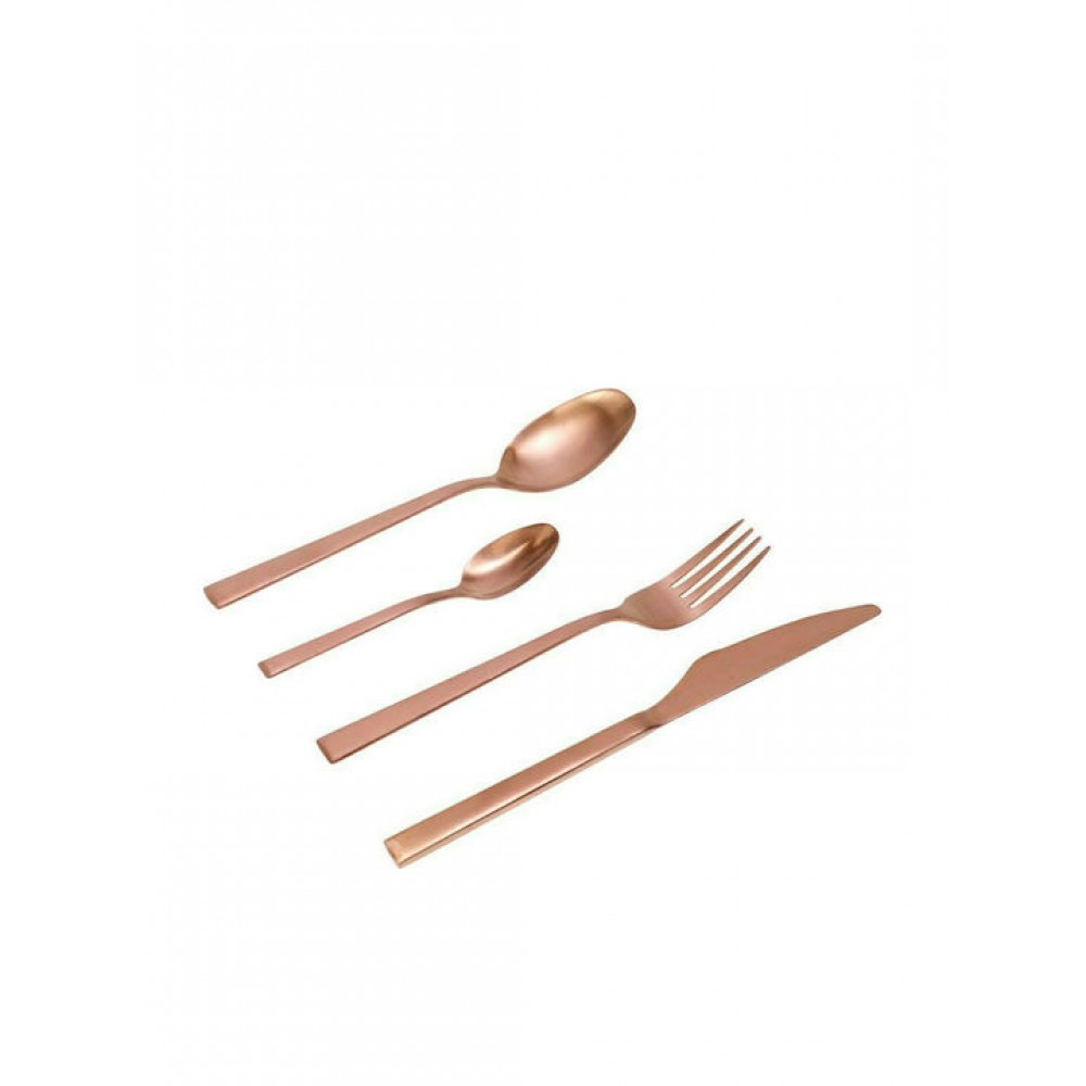 Cryspo Trio Durable Σετ Μαχαιροπίρουνα Ροζ Χρυσό 24τμχω