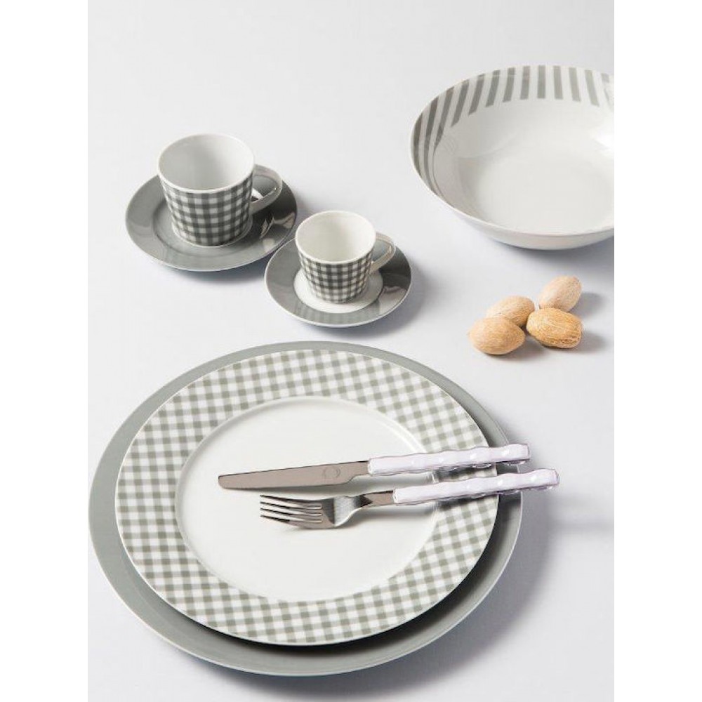 Cryspo Trio Fino Σερβίτσιο Πιάτων από Πορσελάνη Γκρι 20τμχ
