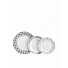 Cryspo Trio Fino Σερβίτσιο Πιάτων από Πορσελάνη Γκρι 20τμχ