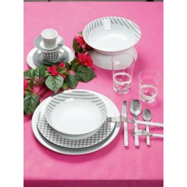 Cryspo Trio Fino Σερβίτσιο Πιάτων από Πορσελάνη Γκρι 20τμχ