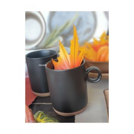 Cryspo Trio Κούπα από Πορσελάνη Μαύρη 280ml