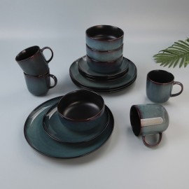 Σετ 18 Τμχ Φαγητού Stoneware της Cryspo Trio PortoFino