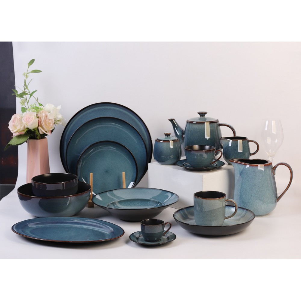 Σετ 18 Τμχ Φαγητού Stoneware της Cryspo Trio PortoFino