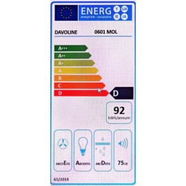 Davoline Olympia 2.0 370 Ελεύθερος Απορροφητήρας 70cm Λευκός