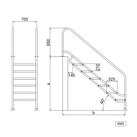 Σκάλα ειδικών διαστάσεων Easy Access Land 700 5 Σκαλοπάτια 