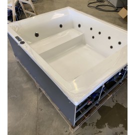 Μπανιέρα Elli 200x160cm, με κάθισμα σε λευκό χρώμα χωρίς  επένδυση