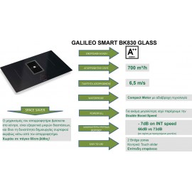 Faber Galileo BK Glass A830 Smart Επαγωγική Εστία Αυτόνομη με Απορροφητήρα 83x52εκ.