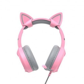 Havit Over Ear Gaming Headset με σύνδεση 2x3.5mm / USB Ροζ