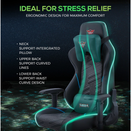 Eureka Ergonomic General Series GC03 E-sport Καρέκλα Gaming Δερματίνης με Ρυθμιζόμενα Μπράτσα και RGB Φωτισμό Μαύρη Eureka Ergonomic General Series GC03 E-sport Καρέκλα Gaming Δερματίνης με Ρυθμιζόμενα Μπράτσα και RGB Φωτισμό Μαύρη