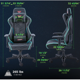 Eureka Ergonomic General Series GC03 E-sport Καρέκλα Gaming Δερματίνης με Ρυθμιζόμενα Μπράτσα και RGB Φωτισμό Μαύρη Eureka Ergonomic General Series GC03 E-sport Καρέκλα Gaming Δερματίνης με Ρυθμιζόμενα Μπράτσα και RGB Φωτισμό Μαύρη