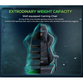 Eureka Ergonomic General Series GC03 E-sport Καρέκλα Gaming Δερματίνης με Ρυθμιζόμενα Μπράτσα και RGB Φωτισμό Μαύρη Eureka Ergonomic General Series GC03 E-sport Καρέκλα Gaming Δερματίνης με Ρυθμιζόμενα Μπράτσα και RGB Φωτισμό Μαύρη