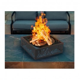 Inkazen Beringa Τζάκι Εξωτερικού Χώρου Μεταλλικό Μαύρο 60x60x20cm