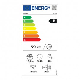 Πλυντήριο Ρούχων 10 Kg 1400 Στροφών 1750 W Bolero DressCode 2000 Autodosis Dark Cecotec CEC-02358