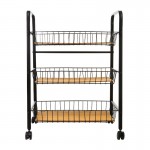 5 Five Simply Smart Τρόλει Κουζίνας Μεταλλικό σε Μαύρο Χρώμα 3 Θέσεων 52x39x70cm