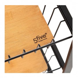 5 Five Simply Smart Τρόλει Κουζίνας Μεταλλικό σε Μαύρο Χρώμα 3 Θέσεων 52x39x70cm