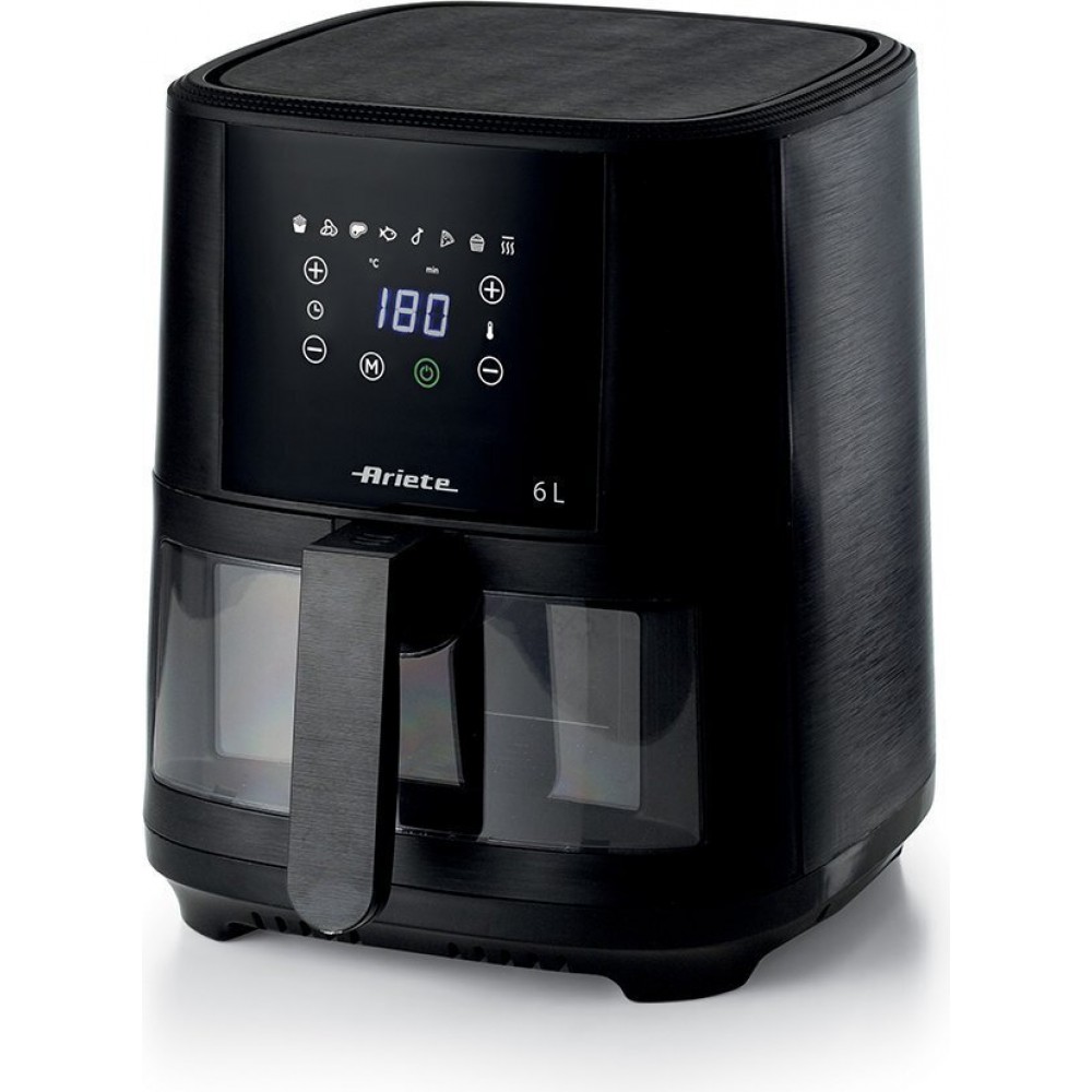 Ariete Air Fryer Glass 8438 Φριτέζα Αέρος με Αποσπώμενο Κάδο 6lt Μαύρη