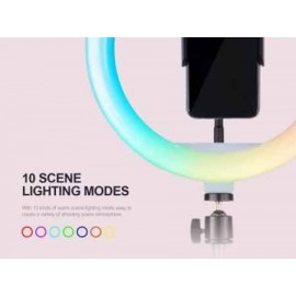 Havit RGB Ring Light ST7026 26cm με Τρίποδο Δαπέδου και Βάση για Κινητό