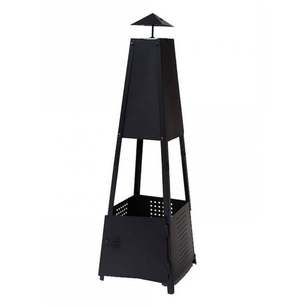 Inkazen Maya Τζάκι Εξωτερικού Χώρου Μεταλλικό Μαύρο 30x30x100cm