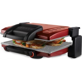 Izzy Family Grill Ceramic Τοστιέρα Γκριλιέρα με Αποσπώμενες Κεραμικές Πλάκες 2100W Κόκκινη