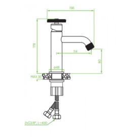 Laveo Muro Bau 922D Μπαταρία Νιπτήρα Γκρι 